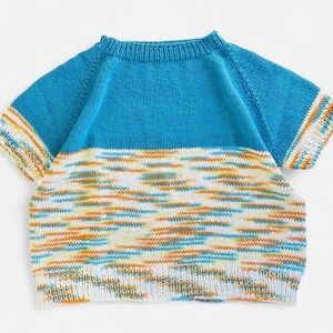 Handmade Knitted Boxy Women’s Sweater Top Blue, Orange, Yellow, White XL